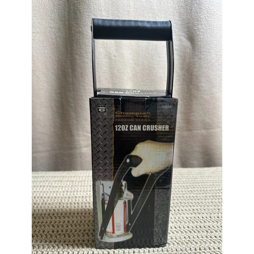 Champion Quality Tools 12 oz Can Crusher Heavy Duty Steel Wall Mount 30076 Black